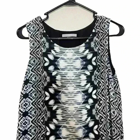 Tart Navy Blue Black White Shift Dress Size Small Abstract Work Dress - Picture 3 of 7